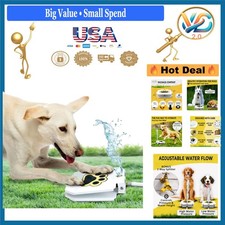 Dog Water Fountain Outdoor Step On Paw Activated Pet Drinking Dispenser White