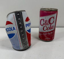 Vintage Pepsi Soda Can Pull Tab Rip Top Steel Can 1970s & C&C Cola Can
