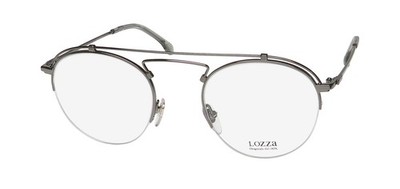 NEW LOZZA VL2316 EYEGLASSES PILOT HALF-RIM 0568 GRAY MENS 49-21-140 METAL &