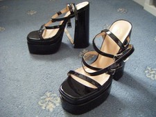 Sexy Clubbing Ankle Strap Sandals High Heel Strappy Buckle Shoes Size 6 !