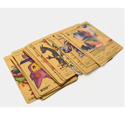 55 golden pokemon cards 55 golden cards of rare Pokemon characters