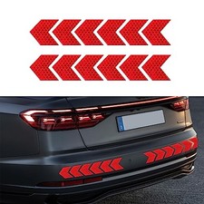 Pack-12 Strong Reflective Stickers, 1.57" x 1.77" Car Night Safety 12 PCS Red