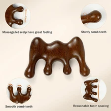 2 Pack Wooden Massage Tools,Natual Sandal Wood Scalp Massager Stimulator Comb...