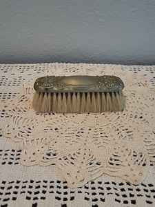 Vintage Art Nouveau Repousse Silver Plate Clothes Brush Ornate Floral 5"