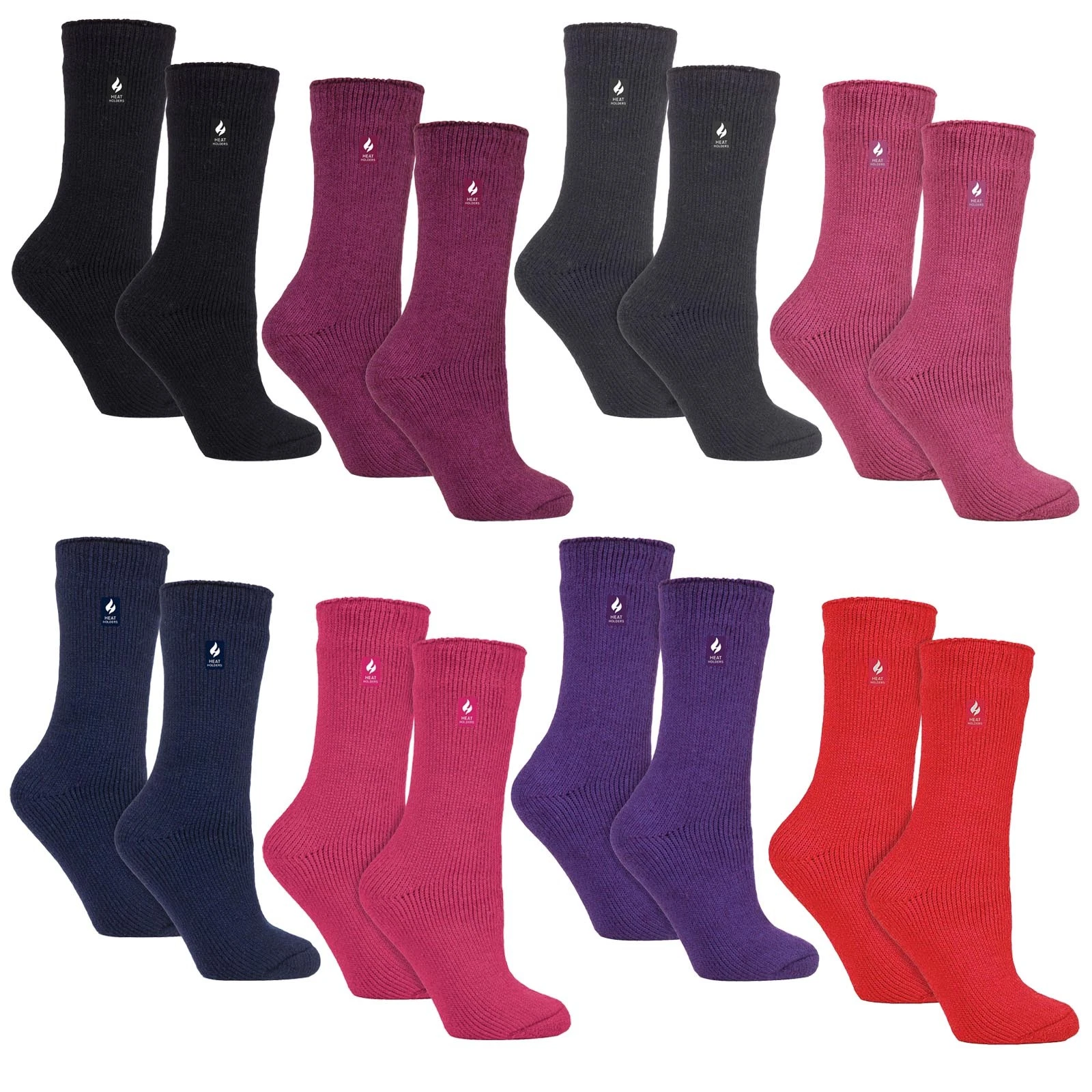 Heat Holders Original - 2 Pair Ladies Thermal Socks Thick Fleece Lined Warm