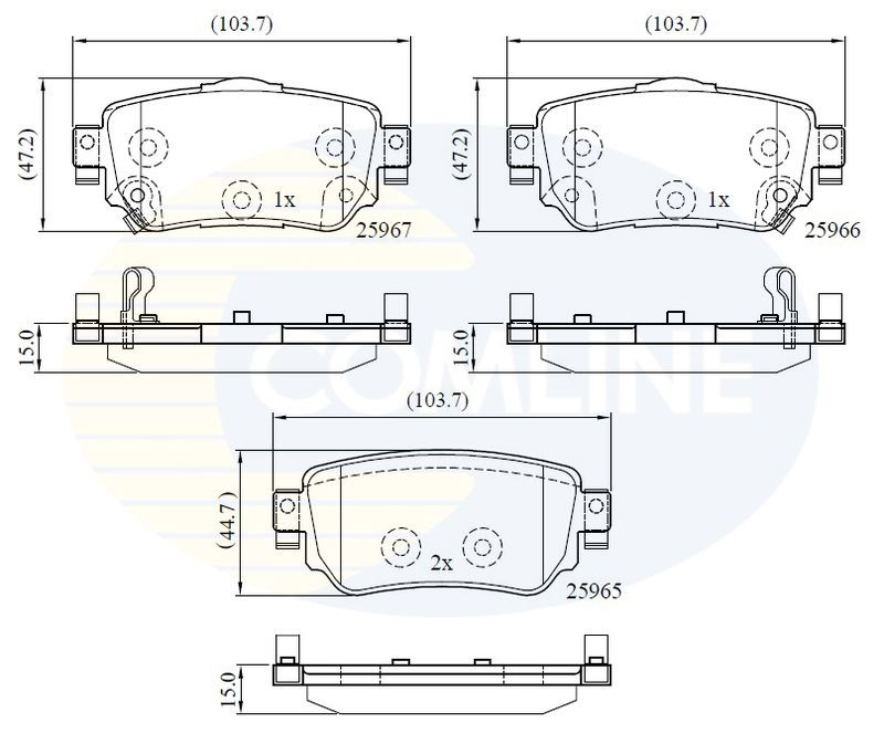 Brake Pad Set For Disc Rear Fits Nissan Leaf Qashqai Renault COMLINE CBP32277