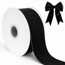 Black Velvet Ribbon 1.5 Inch 10 Yards Ribbon for Gift Wrapping Farrisilk Thic...