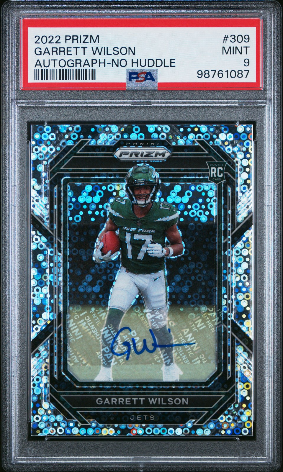 2022 PANINI PRIZM AUTO-NO HUDDLE #309 GARRETT WILSON PSA 9