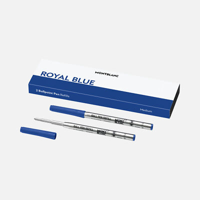 2x MONT BLANC Kugelschreiber Mine Metall Stärke M Medium Royal Blue Königs Blau