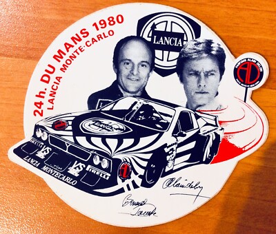 Aufkleber ALAIN DELON 1980 LANCIA MONTE-CARLO 24 Stunden von MANS old sticker
