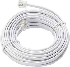 50' Feet Modular Phone/Telephone Wire Line Cord/Cable RJ11 6P4C, 50ft. WHITE