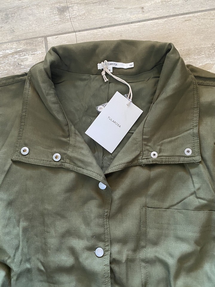 Womens Tularosa Green Linen Jacket Size Small NWT! From REVOLVE eBay