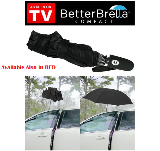 BetterBrella Compact Umbrella with Reverse Open/Close Technology As