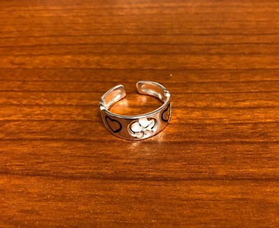 925 Sterling Silver Plumeria with Heart Toe Ring | eBay