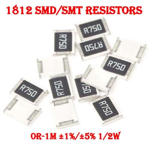 SMD/SMT Resistors Resistance Design 1812 ±1%/±5% Values Selectable 0R-1M 1/2W - Picture 1 of 4