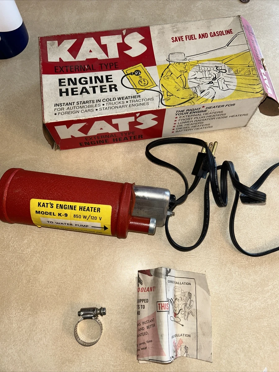 NOS New old stock Kat's K9 External Type Car Engine Heater 850 Watt 120  Volts | eBay