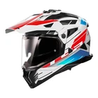 LS2 MX702 PIONEER II ADVENTURE MOTORCYCLE HELMET Namib Wht/Red/Blu Size Large
