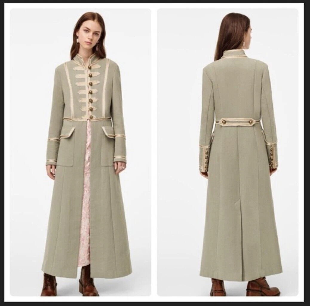 ZARA SOLD OUT LIMITED EDITION OFFICER MILITARY SEA GREEN TRINNY COAT SIZE  SMALL | eBay