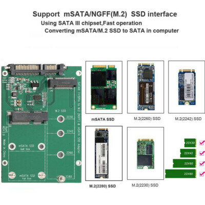 M.2 B / B+M KEY NGFF & 2.5'' MSATA SSD To SATA III Board Converter Adapter Card