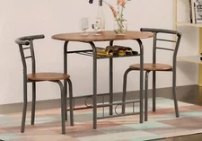 3 Pcs Dining Set Table and 2 Chairs Compact Bistro Pub, shipping To 48 Only