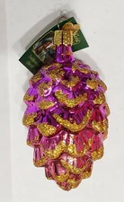 Ponderosa Pinecone-Purple Blown Glass Ornament by Old World Christmas 
