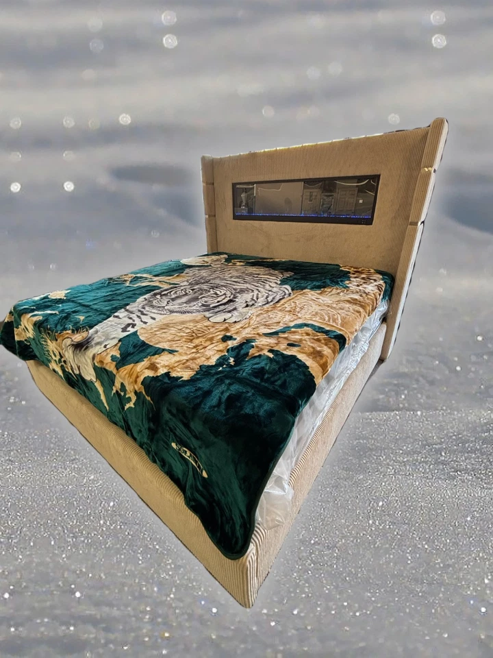 BM71 Solaron Blanket Korean Mink- White Tiger Green King  - Image 2 of 4