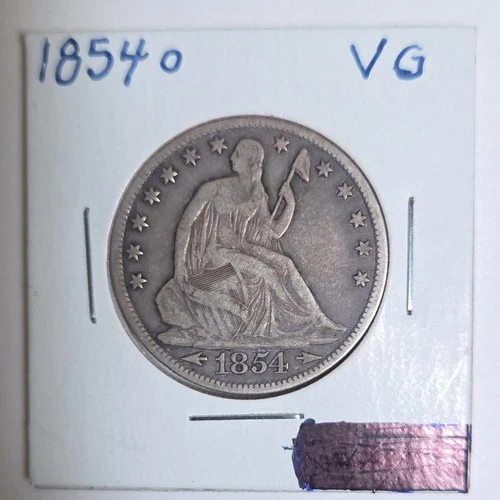 1854 O Seated Liberty Half Dollar Fine Nice Condition