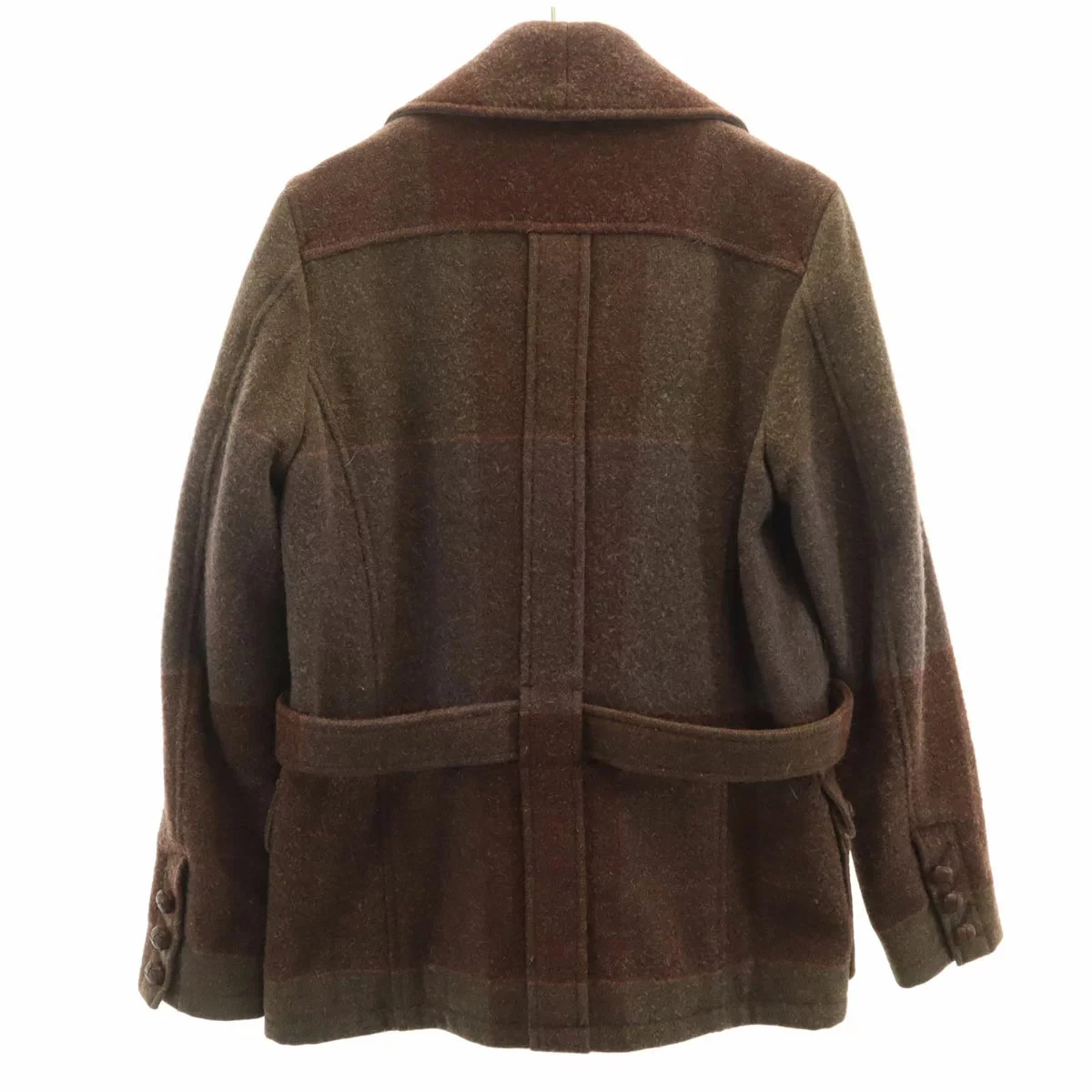 Shareef Mens WOOL Double Breasted Jacket Coat Brown Outerwear Made In Japan 1 S image 8