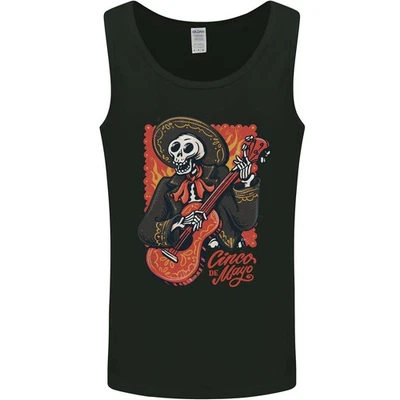 Gildan Softstyle Tank Top Mariachi Skelett Cinco De Mayo Totenkopf Herren - Bild 1 von 4