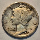 #1 Very Good++ 1916 S Nicer Low Mintage Mercury Dime