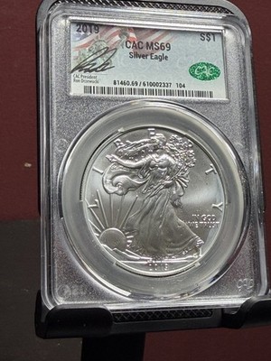1995 & 2019 Silver Eagles MS69 PCGS CAC – Early Date & Modern Pair