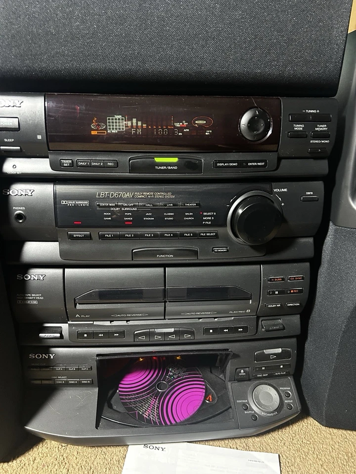 Vintage Sony LBT-D670AV Audio System W/ 5 Speakers Working- No Remote !READ! - Image 3 of 4