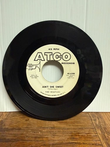 Beatles Ain't She Sweet Nobody's Child ATCO 7" 1964 Promo 45 rpm 6308 White Labe