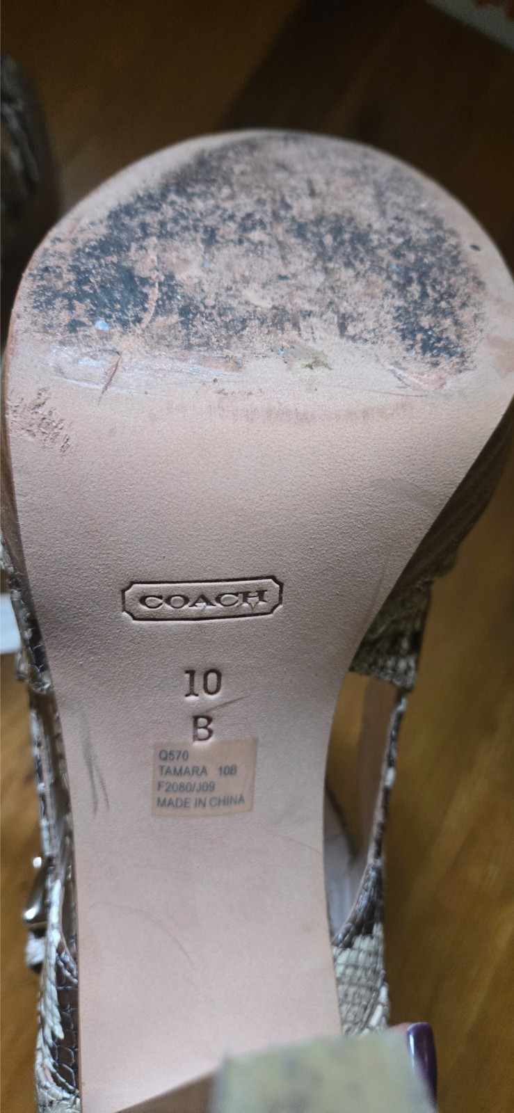 Coach Tamara platform sandal in a python print 5.… - image 4