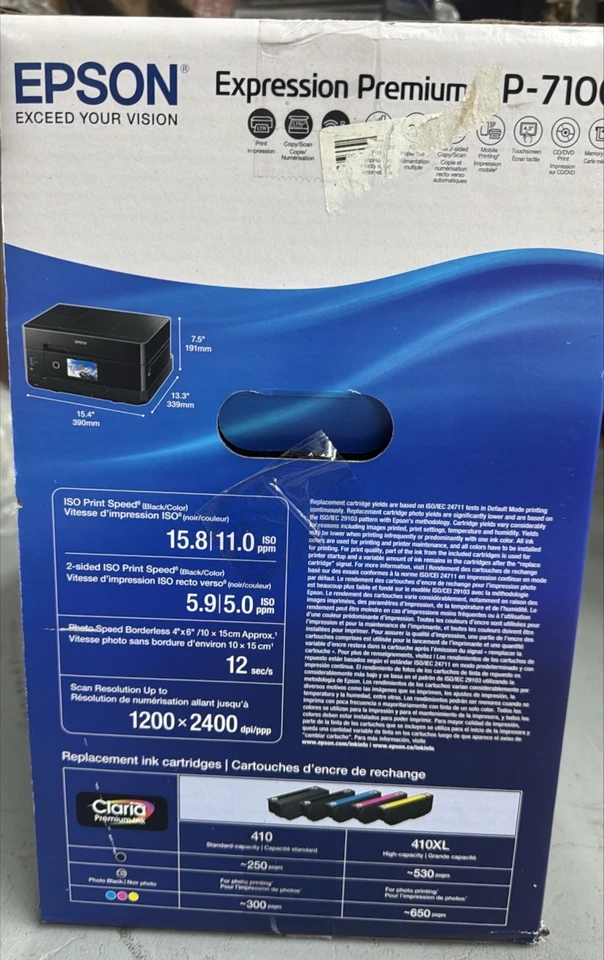 Epson Expression Premium XP-7100 Wireless Color Photo Printer - Black - Image 3 of 4