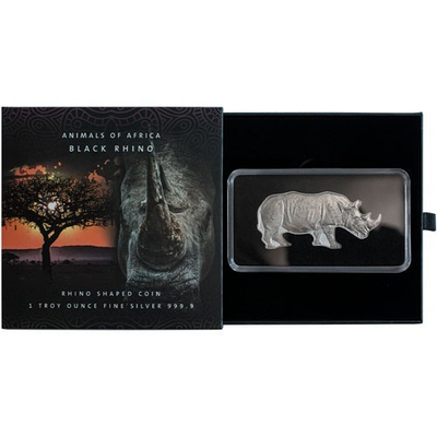 #ad Solomon Islands Animals of Africa 1 oz. .999 Silver Black Rhino ONLY 2500 MADE $149.99