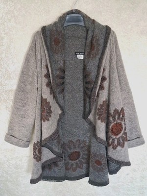  Gefilzte Wolle *Walk*Jacke*Poncho*Swinger*MADE IN ITALY*NEU 