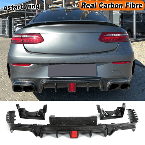 Carbon Heckdiffusor Auspuffblenden Diffusor für Mercedes C238 E300 E53 AMG Sport - Picture 3 of 13