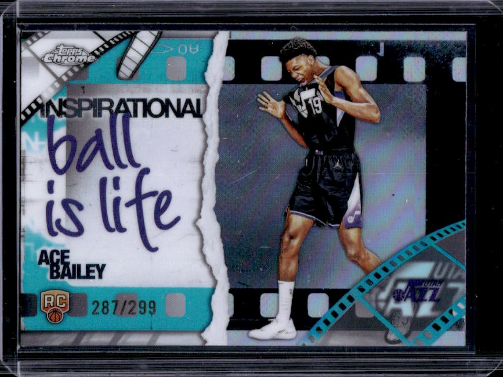 2025-26 Topps Chrome Ace Bailey Inspirational RC Teal Refractor #/299 Jazz