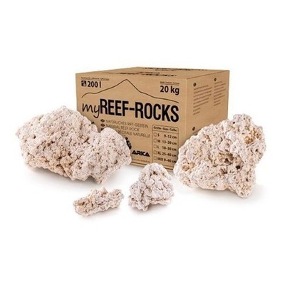 ARKA myREEF-Rocks Aragonit Gestein 20kg Meerwasser Aquarium ca. 9-12cm Riffbau!