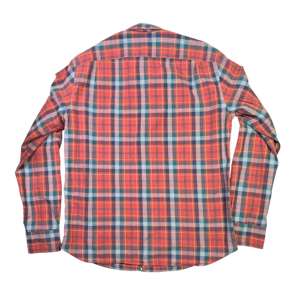 J. Crew Men's L Slim Fit Long Sleeve Shirt Heathered Cotton Plaid H1106 *Flaw - Image 4 of 4