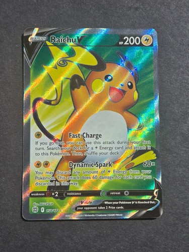 Pokemon RAICHU V 158/172 - SWSH BRILLIANT STARS FULL ART HOLO RARE - NM/MT