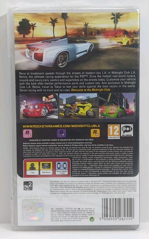 Midnight Club: L.A. Remix (Sony PSP, 2008) Brand New Factory Sealed - Image 3 of 4