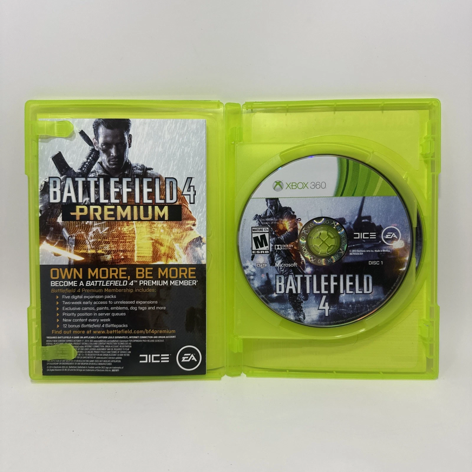 Battlefield 4 Microsoft Xbox 360 2013 EA DICE FPS Video Game Disc 1 & 2