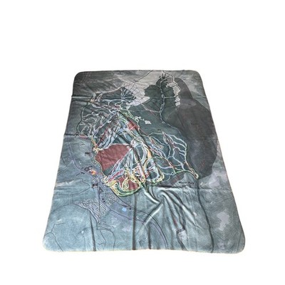 Winter Park Ski Map Throw Blanket Polyester Terry Tash SkiMap Art