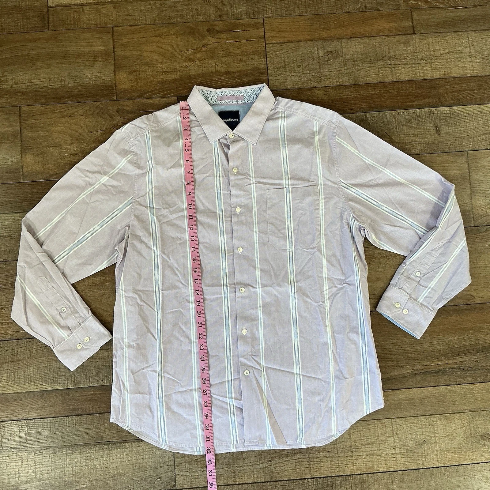 Tommy Bahama Men's XL Long Sleeve Stripe Button Down Shirt Cotton Relaxed #29B2