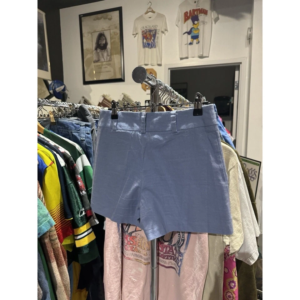 Vintage 90s XOXO Periwinkle Blue Mid Rise Cotton Blend Shorts Size 3 - Imagem 4 de 4