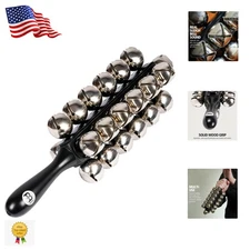 Durable Hand Sleigh Bells with Ergonomic Grip - 25 Steel Bells for Joyful Sound