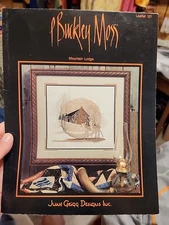 P Buckley Moss MOUNTAIN LODGE CrossStitch Leaflet #121 June Grigg Designs 1990