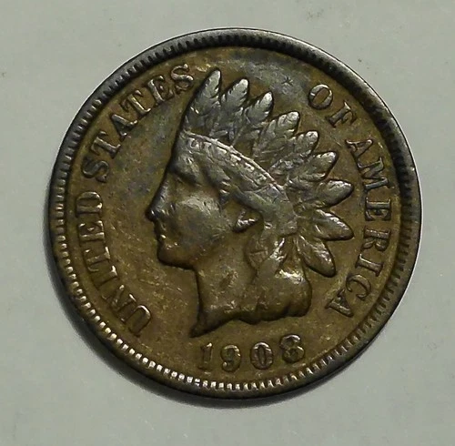 Key Date 1908-S Indian Head Cent Penny VF+